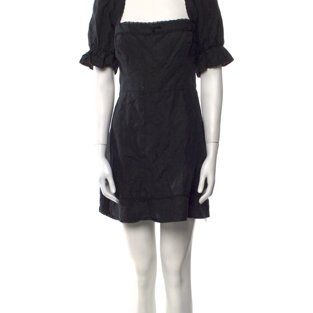 REFORMATION Linen Mini Dress Black Size 6